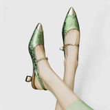 Orthopaedic Heels Pearl Strap Cushioned Sole
