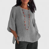 Cotton-Linen Blouse Relaxed Summer Top