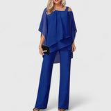 Two-Piece Trouser Set Off-Shoulder Wide-Leg
