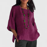 Cotton-Linen Blouse Relaxed Summer Top