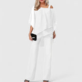 Two-Piece Trouser Set Off-Shoulder Wide-Leg