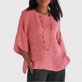 Cotton-Linen Blouse Relaxed Summer Top