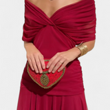 Off-Shoulder Evening Dress Draped Neckline