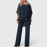 Two-Piece Trouser Set Off-Shoulder Wide-Leg