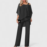Two-Piece Trouser Set Off-Shoulder Wide-Leg