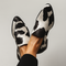 Dominique | Women's Modern Loafers - Black & White