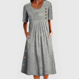 Striped Midi Dress Everyday Cotton Blend