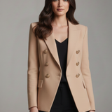 Double-Breasted Blazer Gold-Tone Buttons