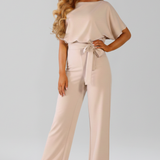 Wide-Leg Jumpsuit Tie Belt Everyday