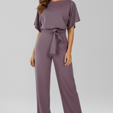 Wide-Leg Jumpsuit Tie Belt Everyday
