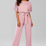 Wide-Leg Jumpsuit Tie Belt Everyday