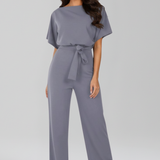 Wide-Leg Jumpsuit Tie Belt Everyday