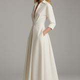 Collared Midi Dress Button-Front Everyday