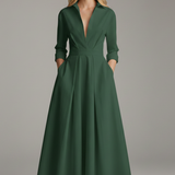 Collared Midi Dress Button-Front Everyday