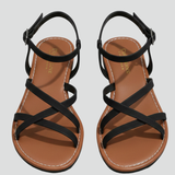 Strappy Flat Sandals Ankle Strap Open Toe