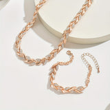 Rhinestone Fishtail Necklace Bracelet Set