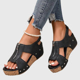 Orthopaedic Sandals Zip Fastening Cushioned Sole