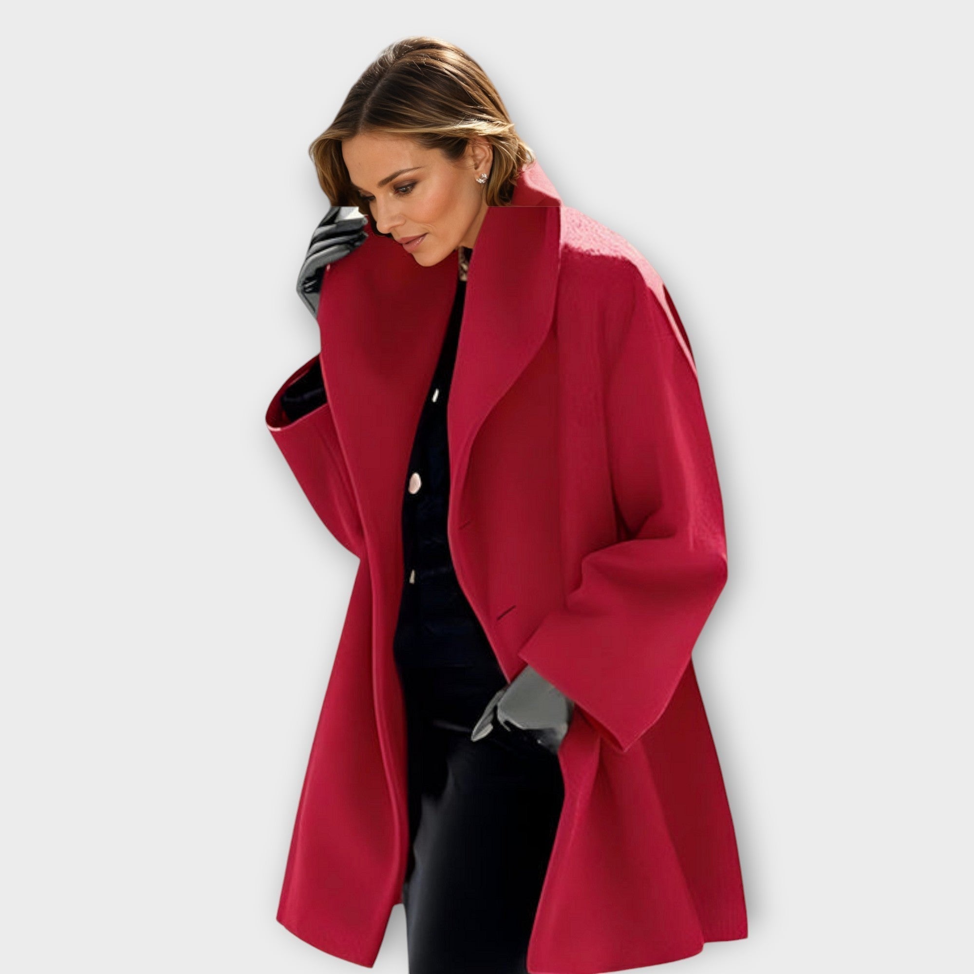 Trinity | Women's Oversized Windproof Coat - Red