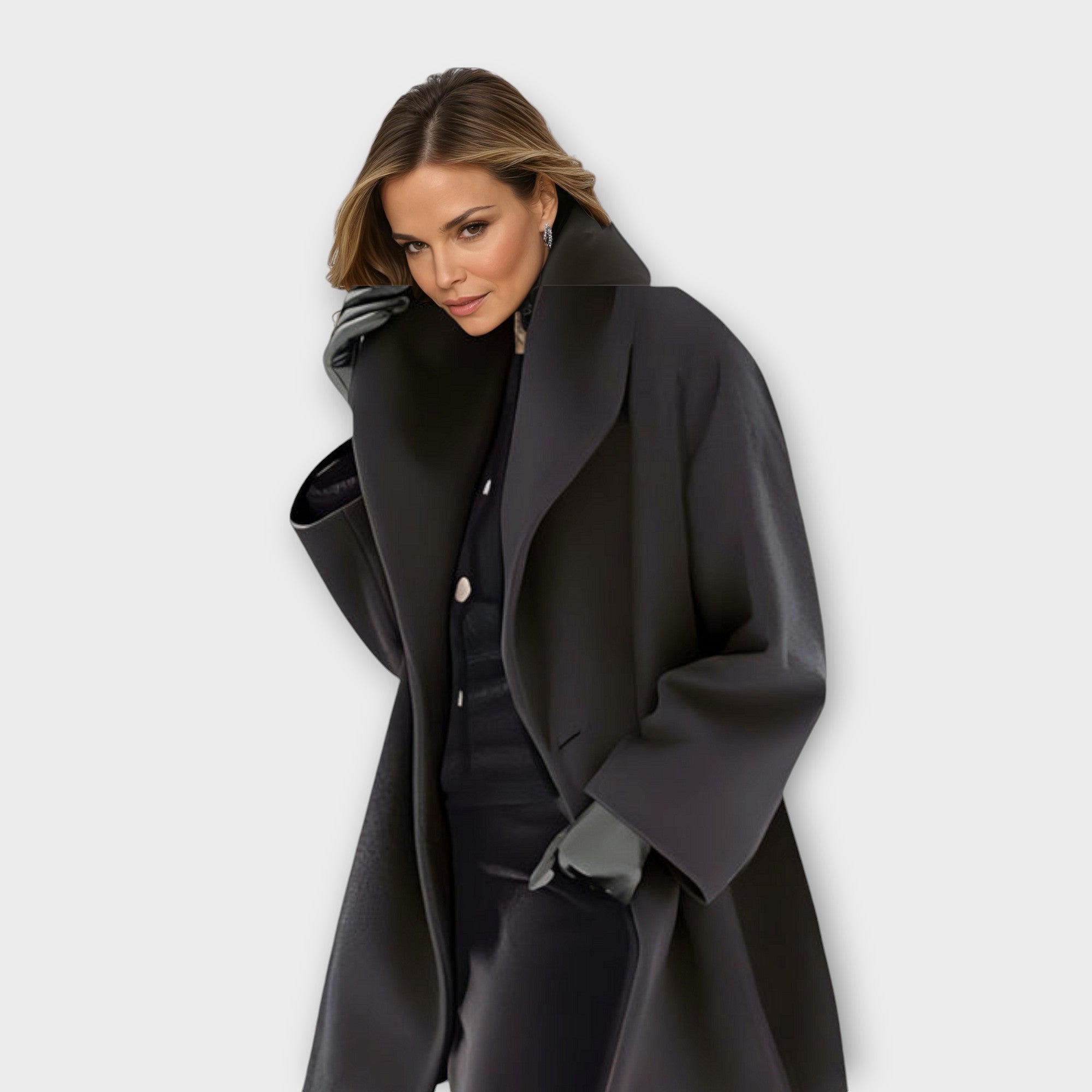 Trinity | Women's Oversized Windproof Coat - Black