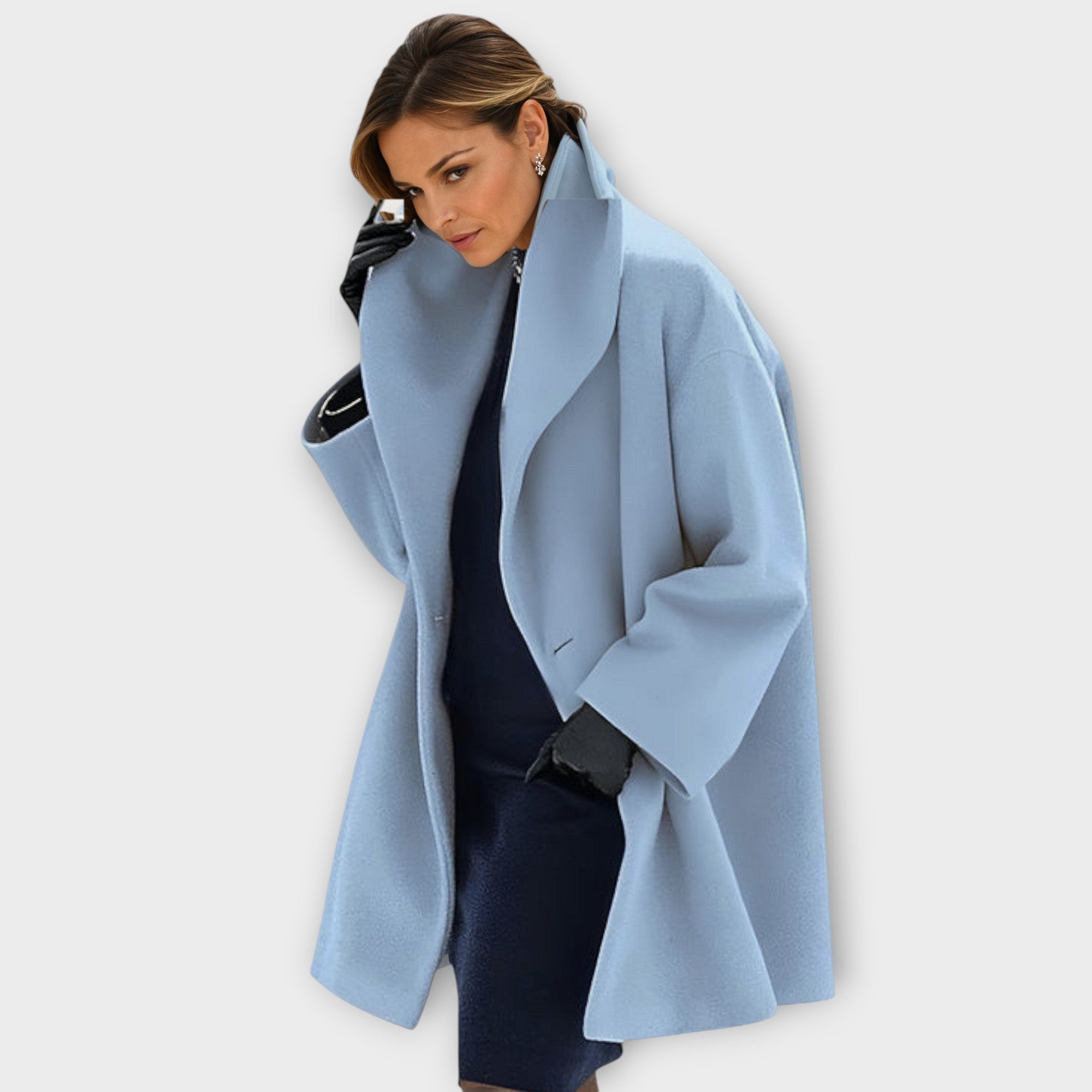 Trinity | Women's Oversized Windproof Coat - Blue