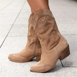 Orthopaedic Boots Block Heel Western Cushioned Sole