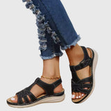 Orthopaedic Sandals Leather-Look Cushioned Sole