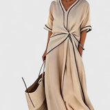 Vertical Stripe Summer Dress Lightweight Everyday