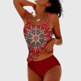 Printed Tankini Swimsuit Strappy Holiday Set