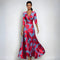Alyssa | Women's Floral V Neck Wrap Wedding Guest Dress - Red/Blue