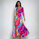 Alyssa | Women's Floral V Neck Wrap Wedding Guest Dress