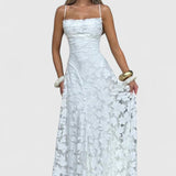 Cowl Neck Maxi Dress Flowy Evening Dress