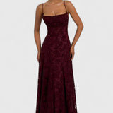Cowl Neck Maxi Dress Flowy Evening Dress