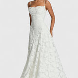 Cowl Neck Maxi Dress Flowy Evening Dress