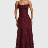Cowl Neck Maxi Dress Flowy Evening Dress