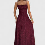 Cowl Neck Maxi Dress Flowy Evening Dress