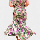 Off-Shoulder Evening Dress Draped Neckline
