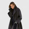 Women's Longline Coat Windproof Relaxed Fit Winter Coat - Black