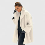 Women's Longline Coat Windproof Relaxed Fit Winter Coat - White