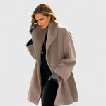 Women's Longline Coat Windproof Relaxed Fit Winter Coat - Khaki