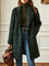 Women's Plaid Tweed Coat Retro Lapel Tailored Winter Coat - Dark Green