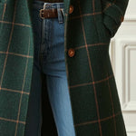 Women's Plaid Tweed Coat Retro Lapel Tailored Winter Coat