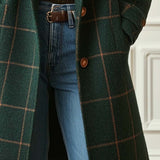 Women's Plaid Tweed Coat Retro Lapel Tailored Winter Coat