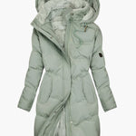Elsa | Women's Quilted Hooded Puffer Jacket - Green