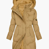 Elsa | Women's Quilted Hooded Puffer Jacket - Yellow