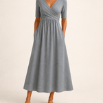 Ophelia | Women's V Neck Wrap Midi Dress