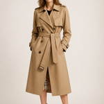 Rachel | Women's Double Breasted Belted Longline Trench Coat