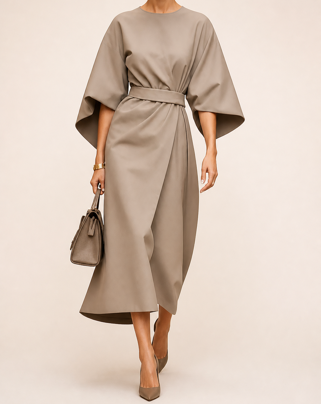 Cassandra | Women's Belted Midi Dress
