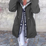 Constance | Women's Hooded Oversized Relaxed Fit Parka - Navy Blue