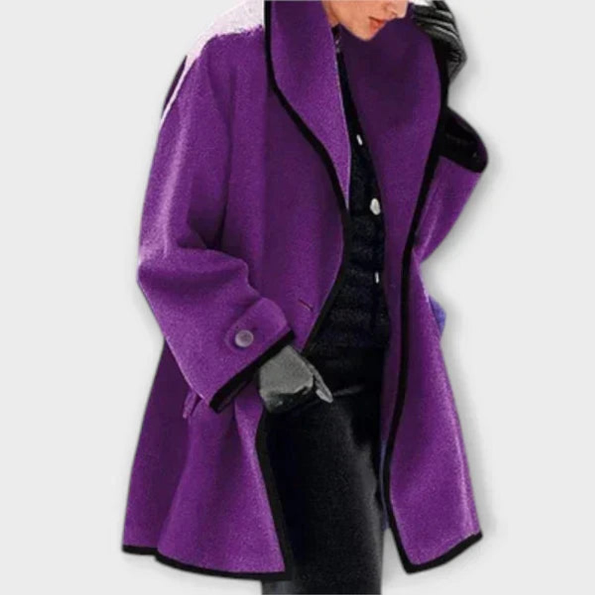 Millie | Women's Oversized Wool Blend Coat - Lilac