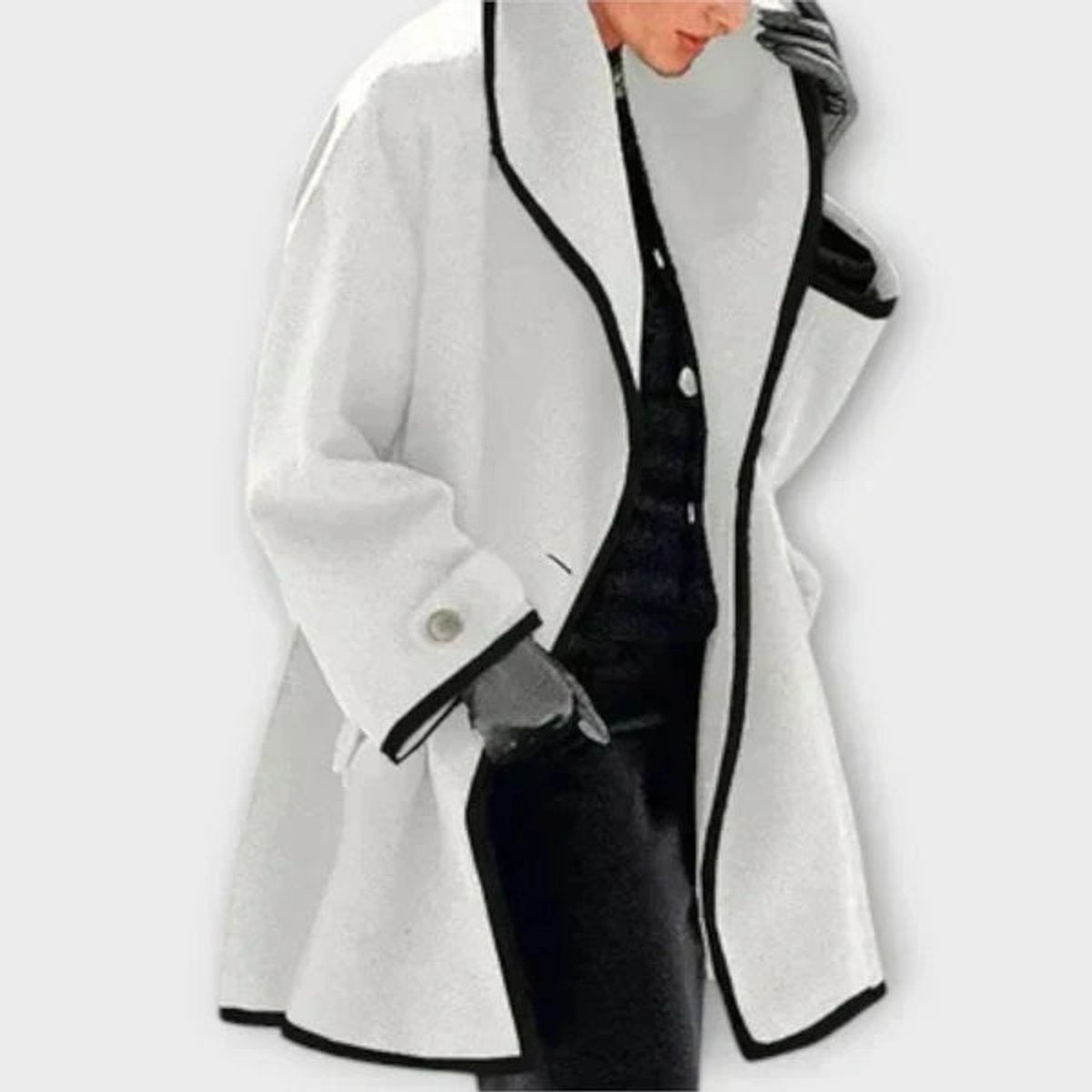 Millie | Women's Oversized Wool Blend Coat - White